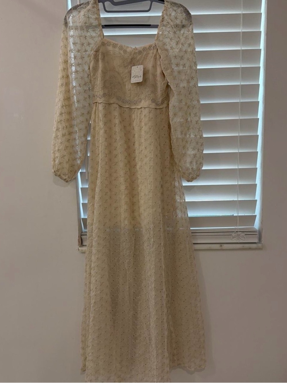 NWT free people Malina Maxi Dress in Tea / Ivory size XS - Picture 6 of 6